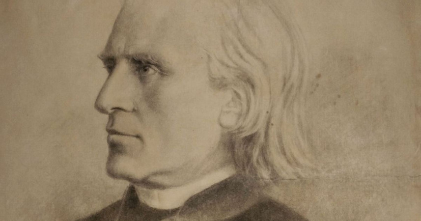 Publication containing works by Liszt and a portrait of the artist presented at the Liszt Museum
